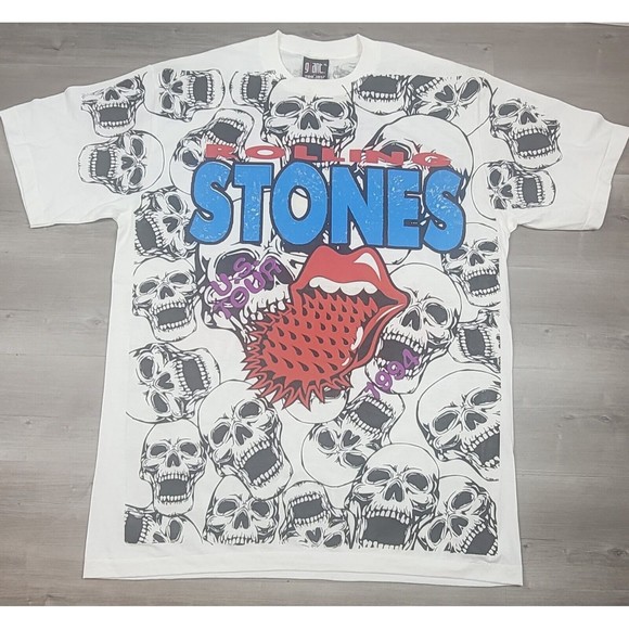 Rolling Stones Tshirt All Over Print Voodoo Lounge Modern 1994 US Tour XL Tongue - Picture 1 of 11